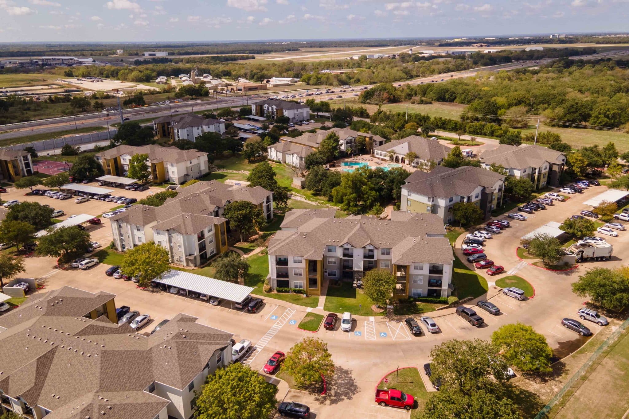 university trails college station off campus apartments near texas a m aerial view of community